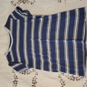 Blue and White Striped Top